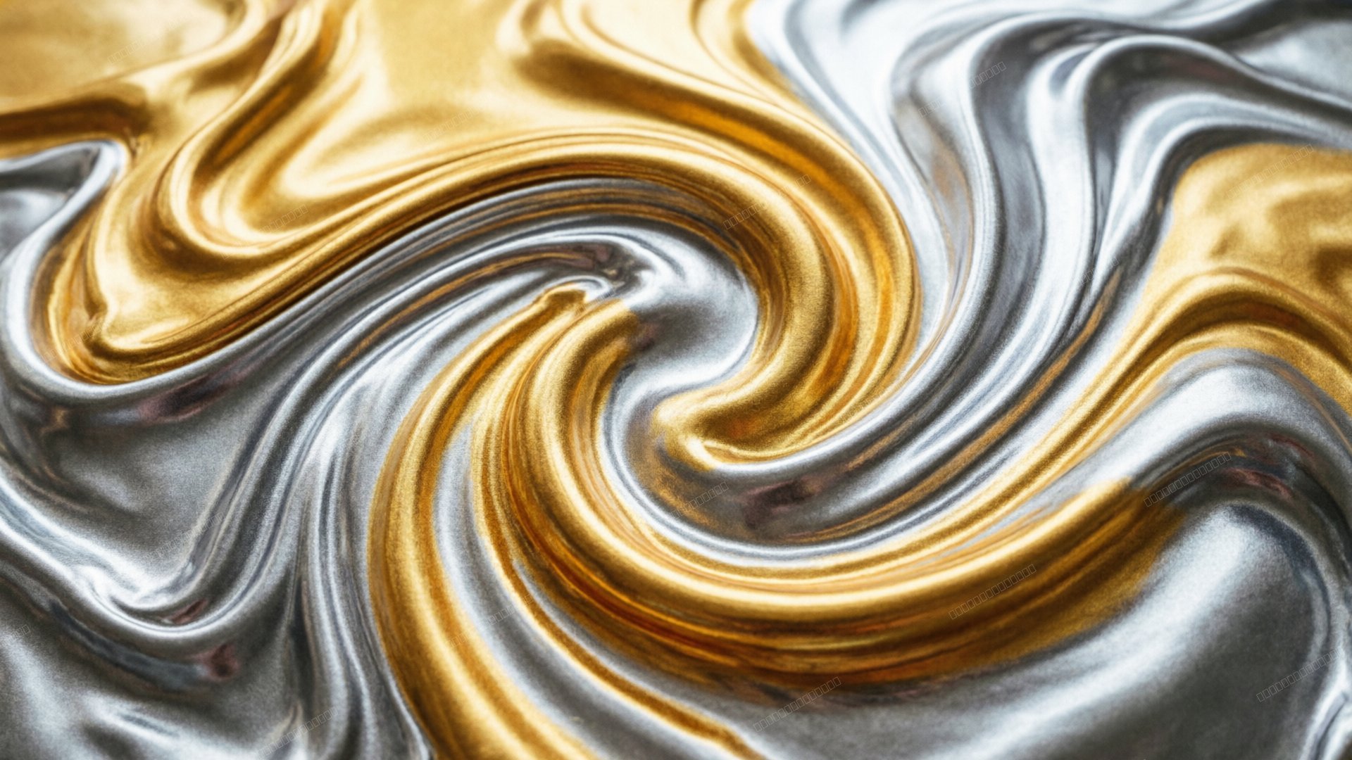 液态金银金属质感抽象壁纸