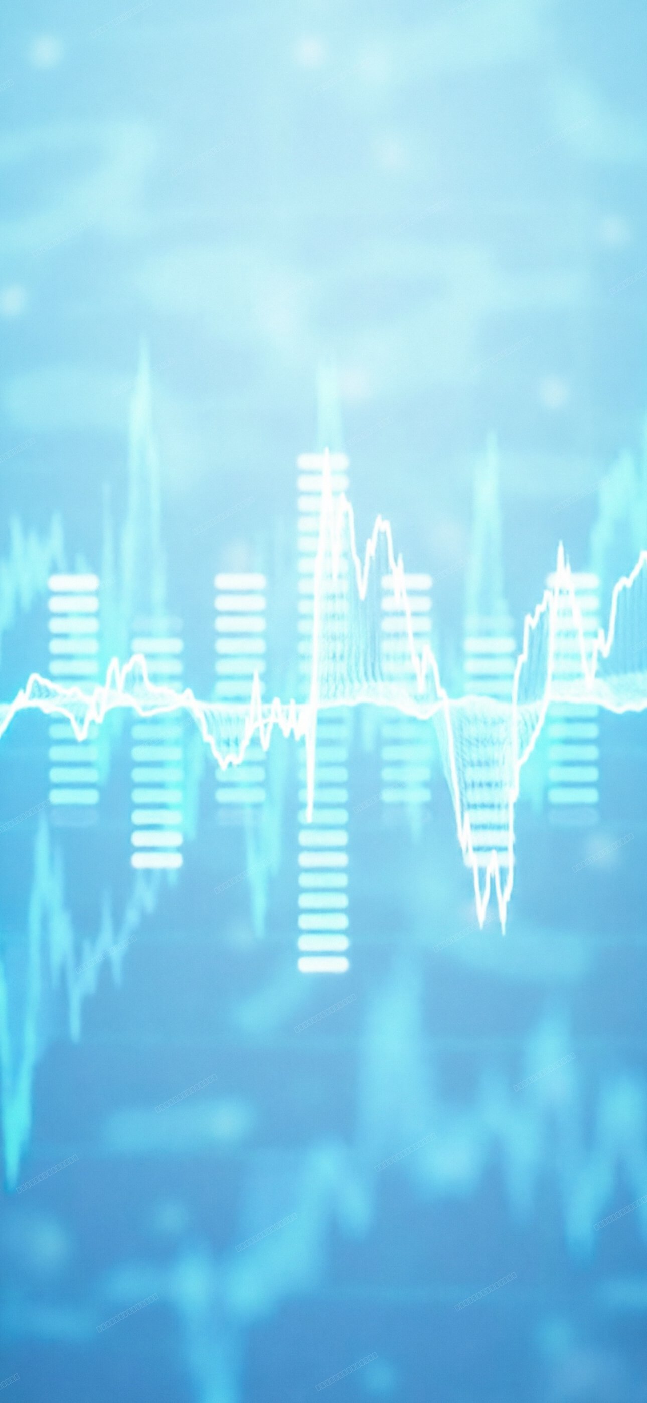 Neon Music Equalizer Abstract Sound Waves Wallpaper