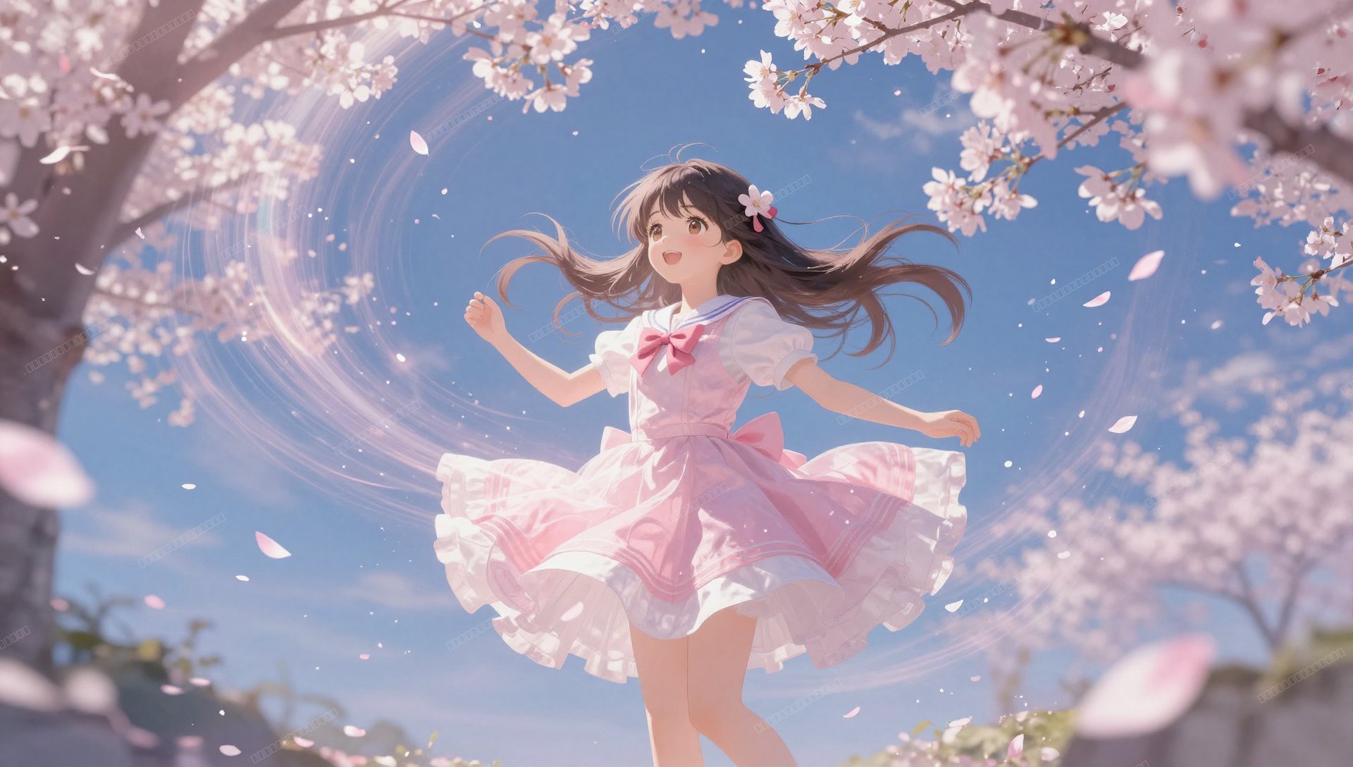 樱花魔法少女光隧道壁纸