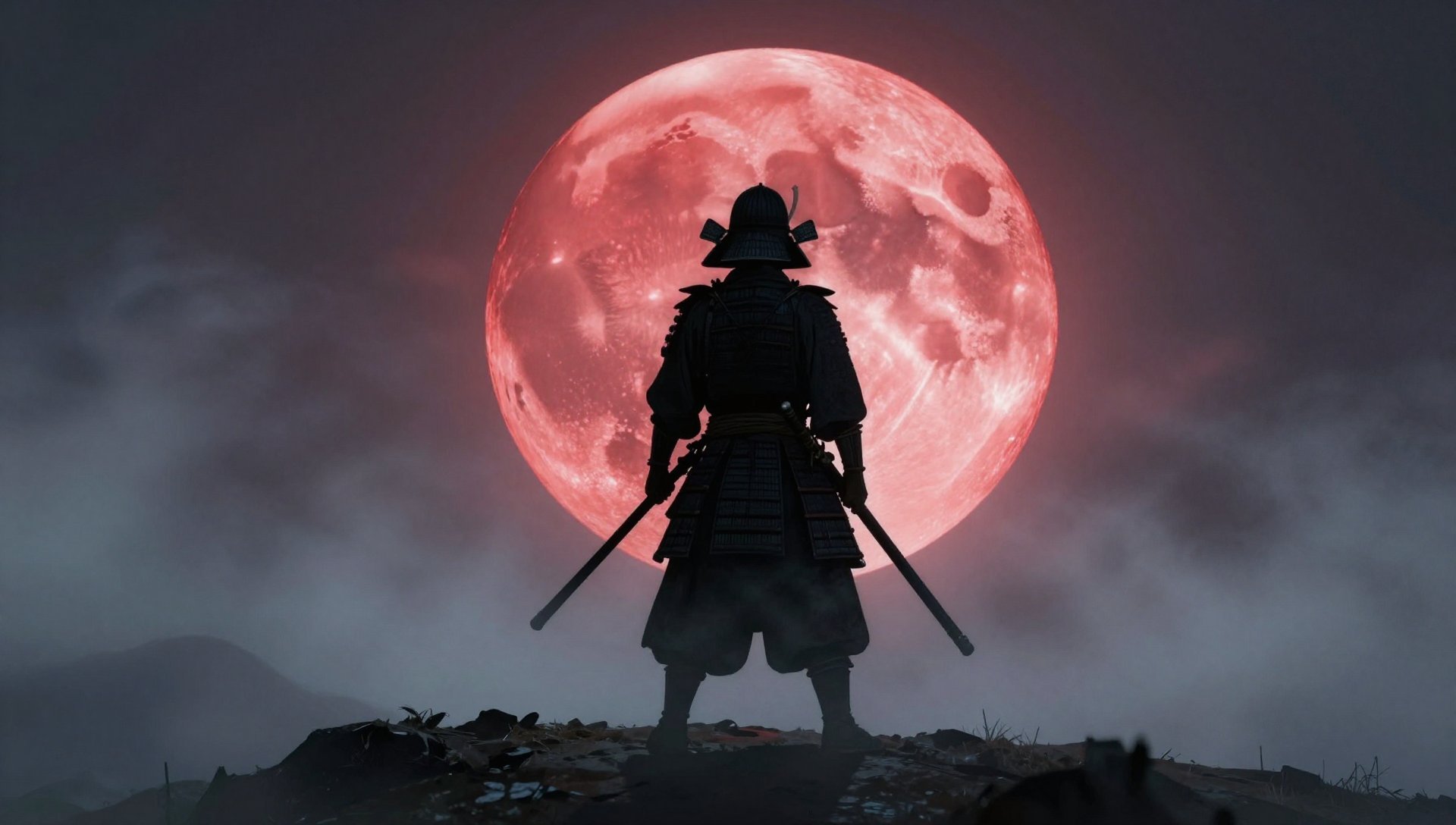 武士与血色巨月