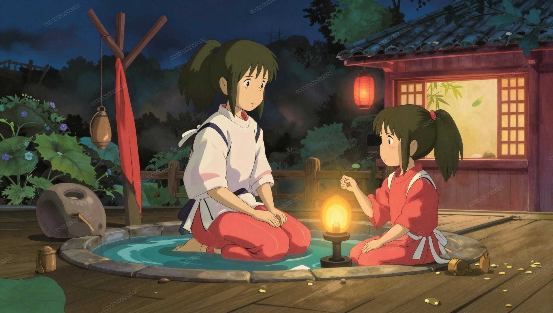 Spirited Away Bathhouse Night Wallpaper