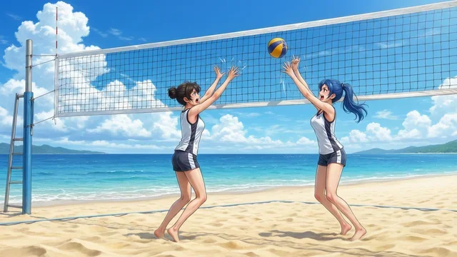 动漫沙滩排球夏日壁纸