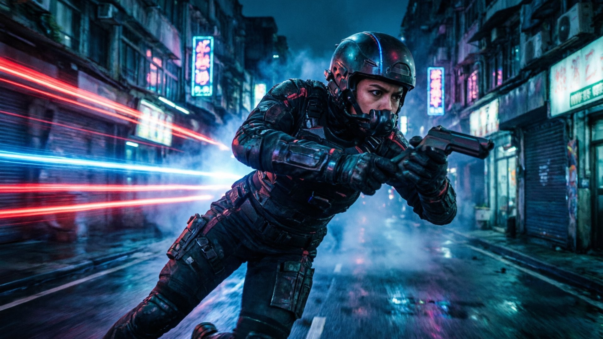 Neon Alleyway Midnight Chase