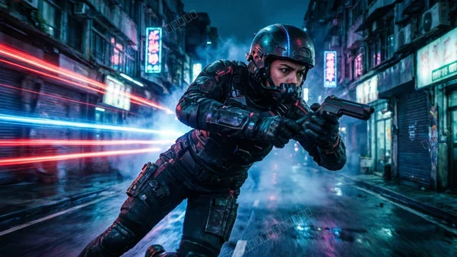 Neon Alleyway Midnight Chase