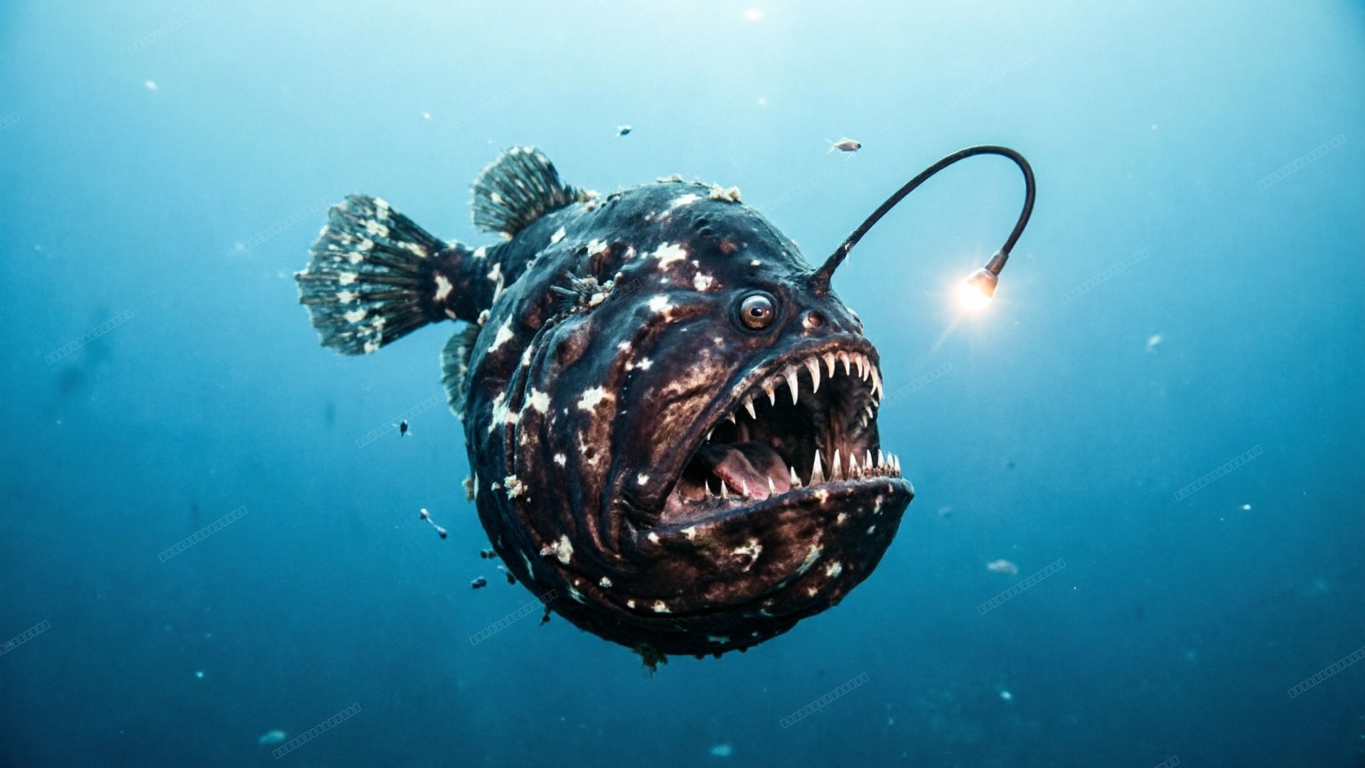 深海海沟深渊暗黑烛光鱼