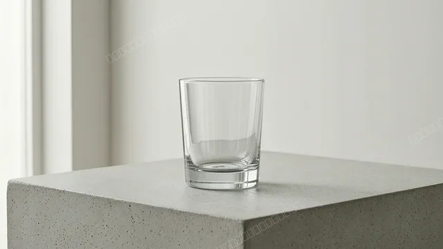 极简空玻璃杯透明静物