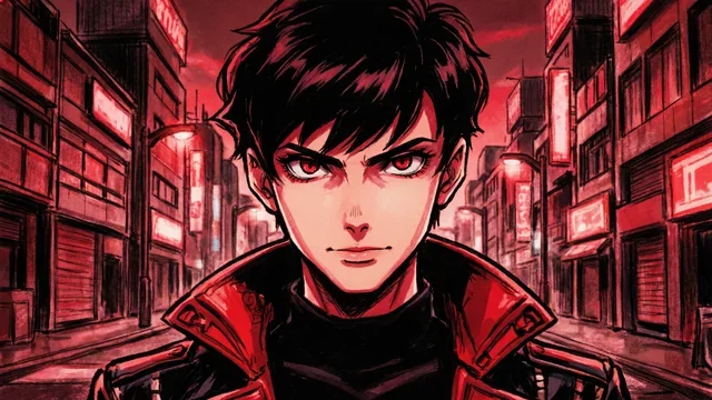 P5风格红黑都市UI壁纸