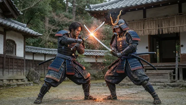 只狼武士刀碰撞火花飞溅