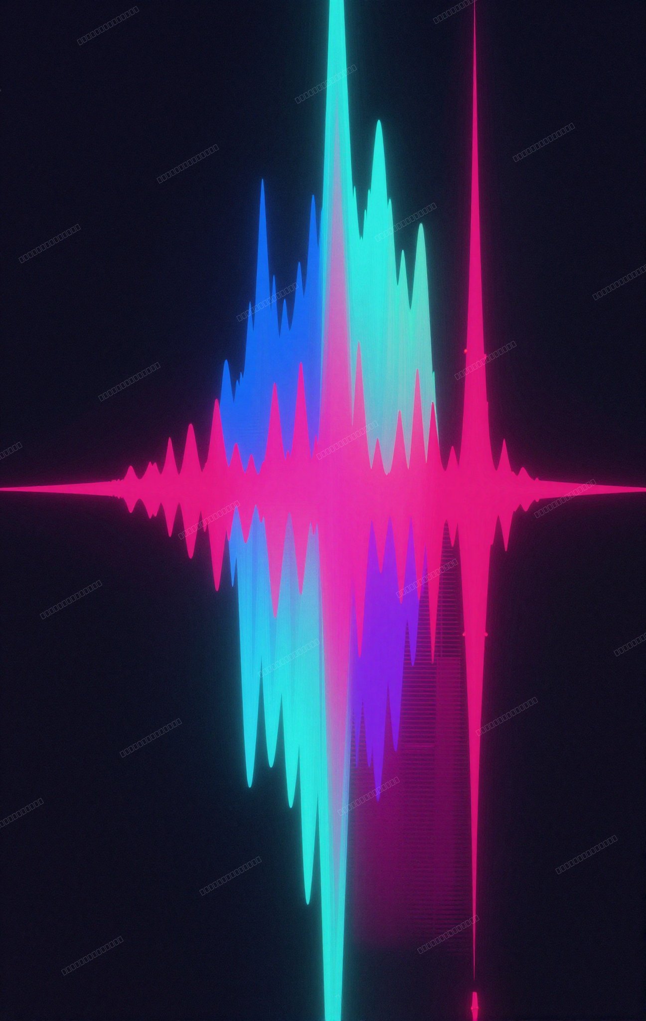 Abstract Sound Wave Art Wallpaper: Neon Music Visualization