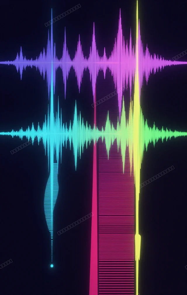 霓虹音浪抽象艺术壁纸