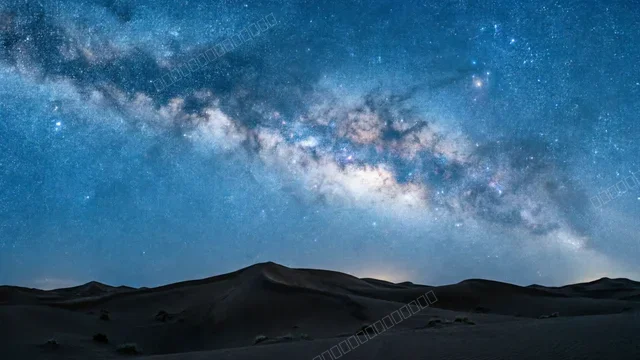 暗夜沙漠银河星空壁纸