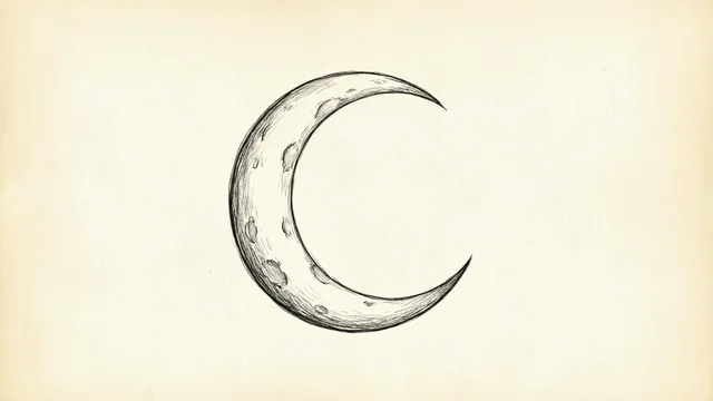 极简线条月相插画壁纸