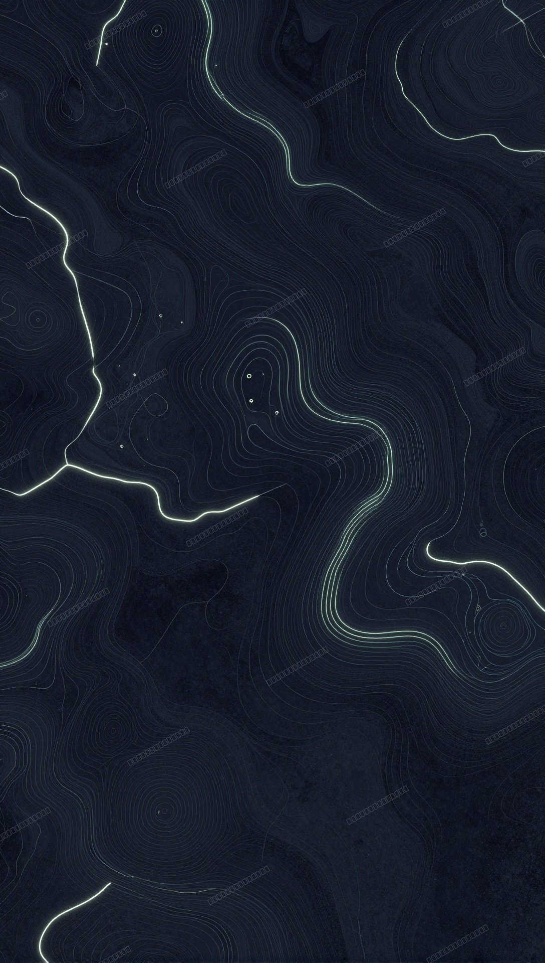 Neon Topographic Abstract Dark Wallpaper