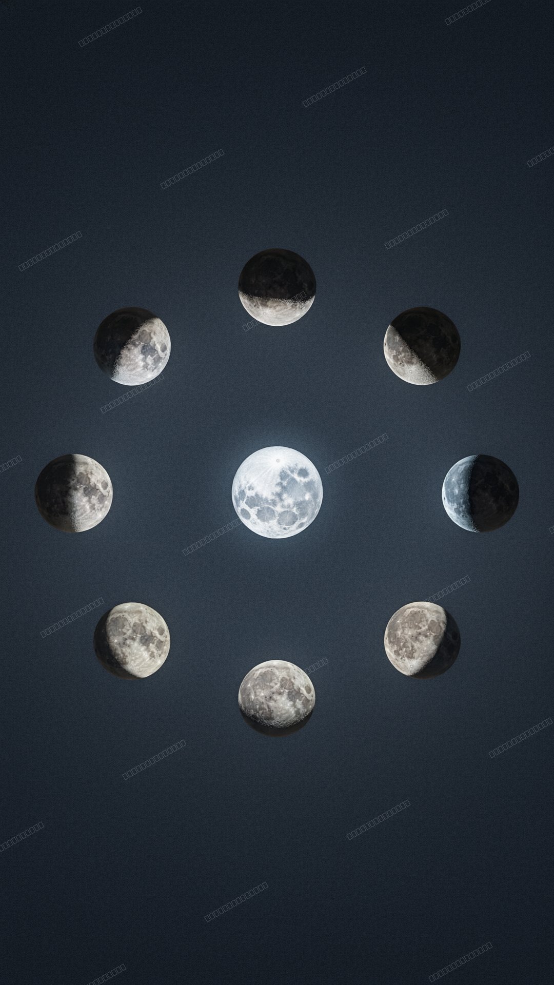 月亮相位极简星空壁纸
