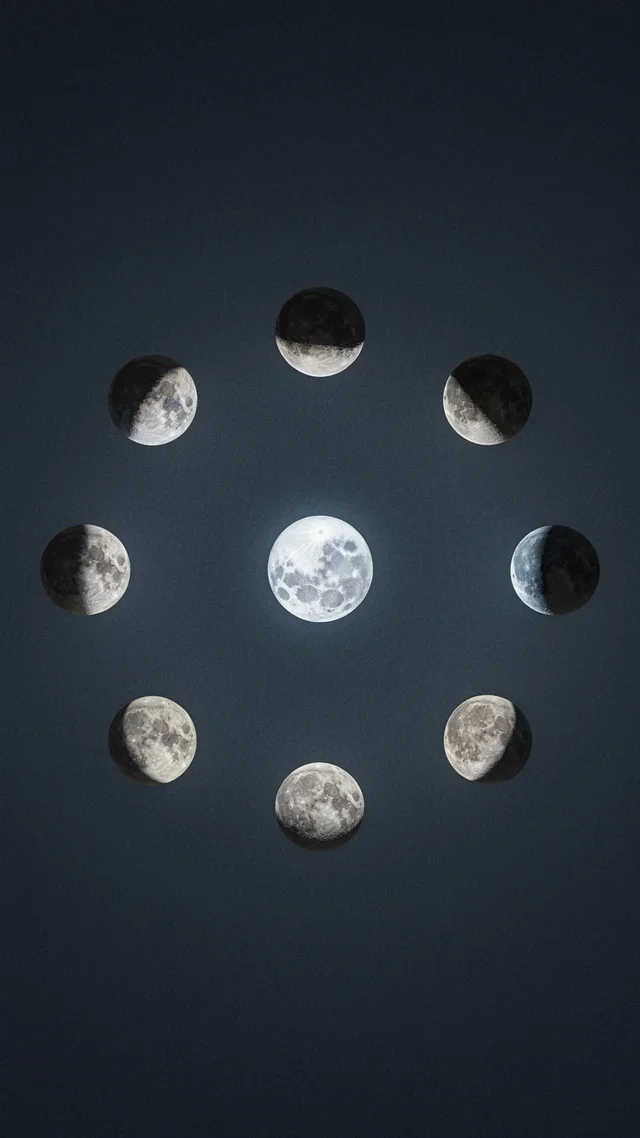 月亮相位极简星空壁纸