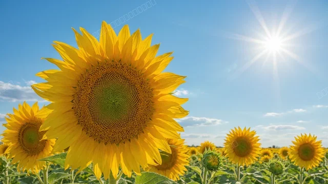 向日葵田夏日阳光明媚